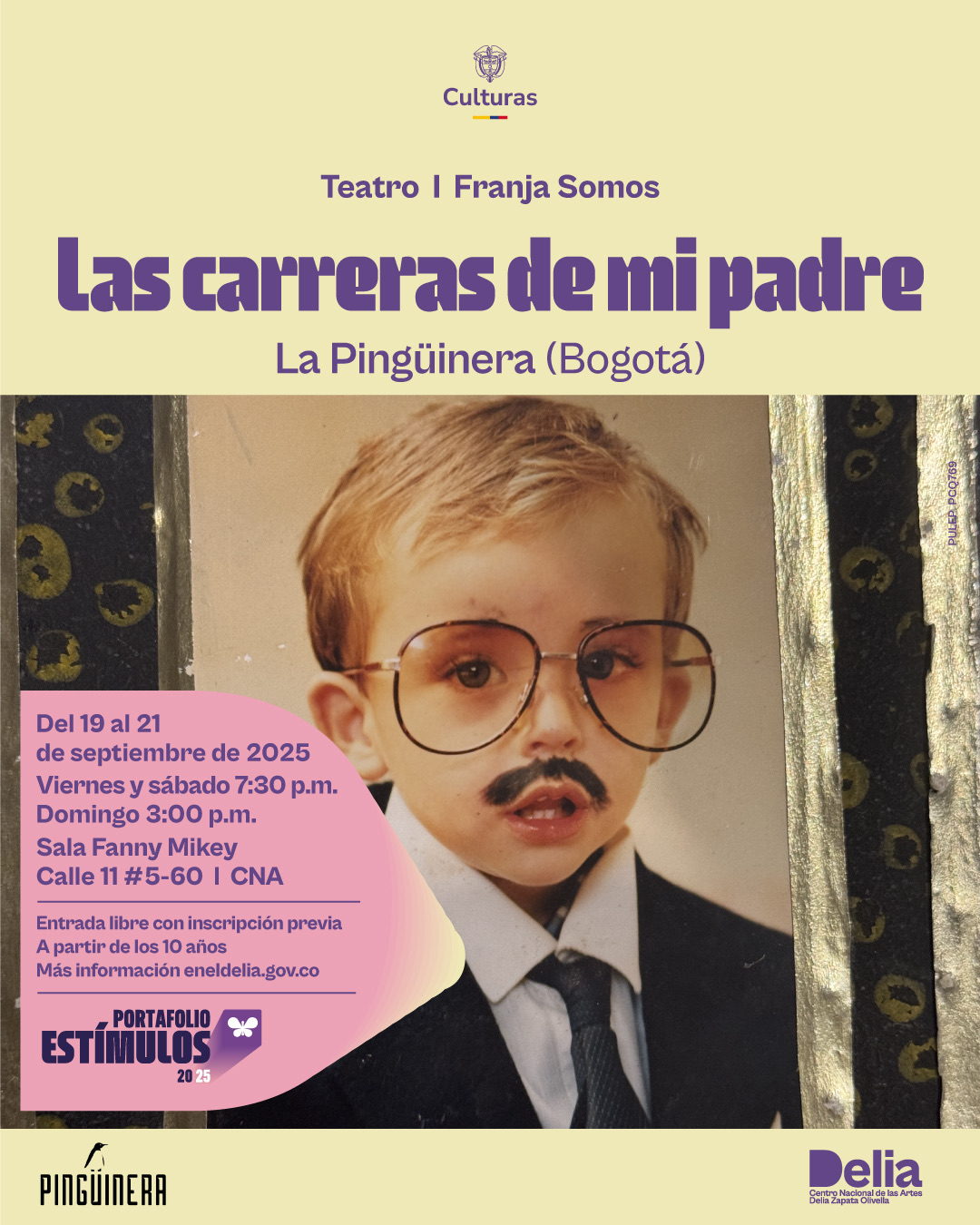 Del viernes 19 al domingo 21 de septiembre de 2025 se presentará la obra 'Las carreras de mi padre' en la Sala Fanny Mikey, ganadora de la Beca de creación de obras de artes expandidas del Programa Nacional de Estímulos 2025.
