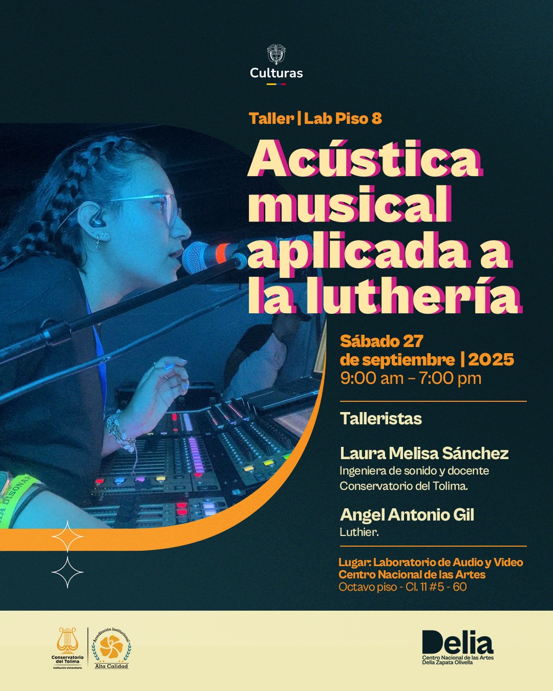 El Centro Nacional de las Artes, del Ministerio de las Culturas, invita a participar en el Taller: Acústica musical aplicada a la luthería, un espacio formativo que une la ciencia del sonido con el arte de construir instrumentos. Durante siete horas de trabajo intensivo, músicos y artesanos sin conocimientos previos en acústica podrán acercarse a los fundamentos que explican cómo vibran, resuenan y cobran vida los instrumentos de cuerda. 
