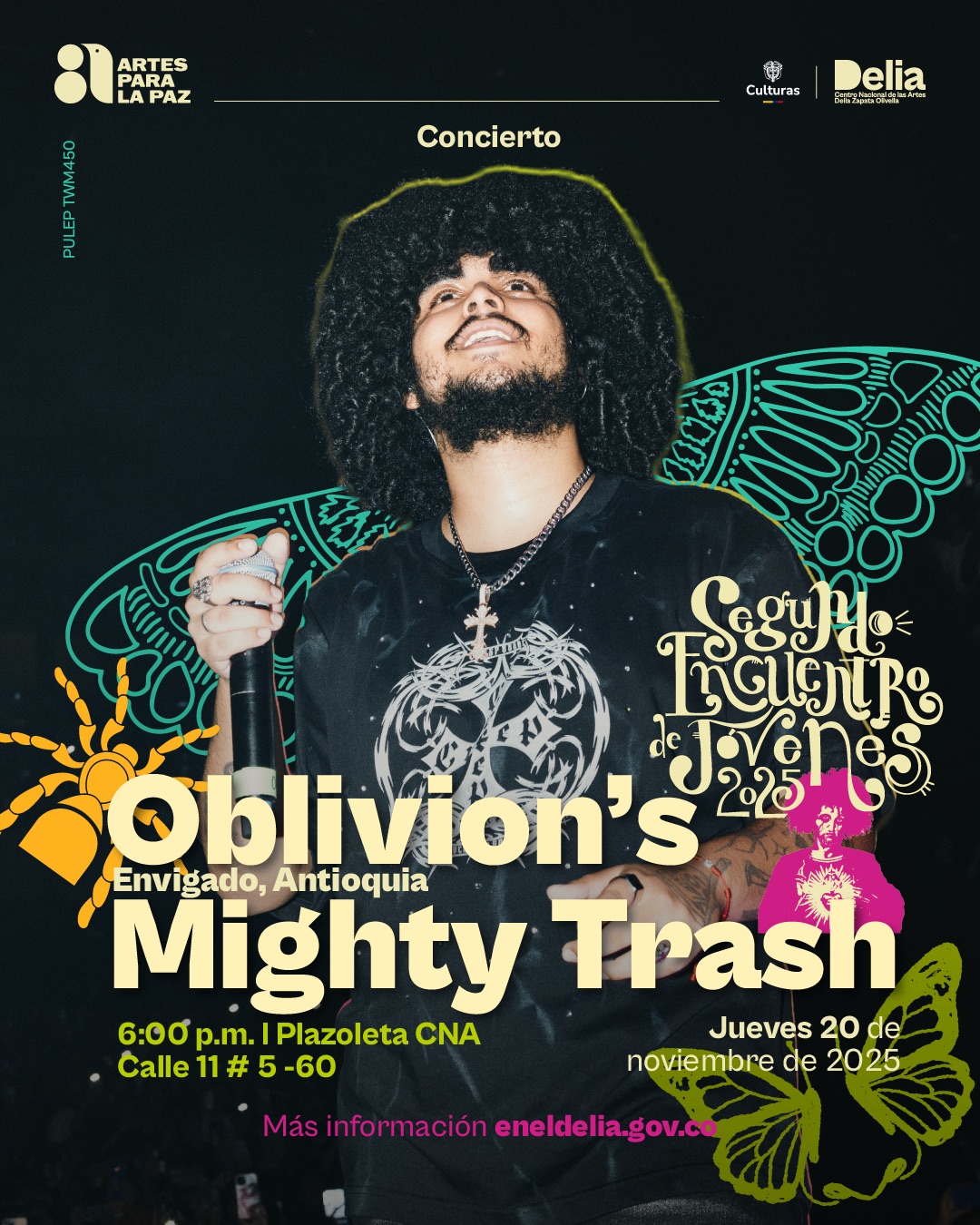 Como parte de la programación artística del Segundo Encuentro de Jóvenes, llega Oblivion’s Mighty Trash, la apuesta solista de Juan Sebastián Álvarez Sierra, un joven rapero envigadeño que, desde muy pequeño, encontró en el hip hop una fascinación que pronto se convirtió en camino artístico.