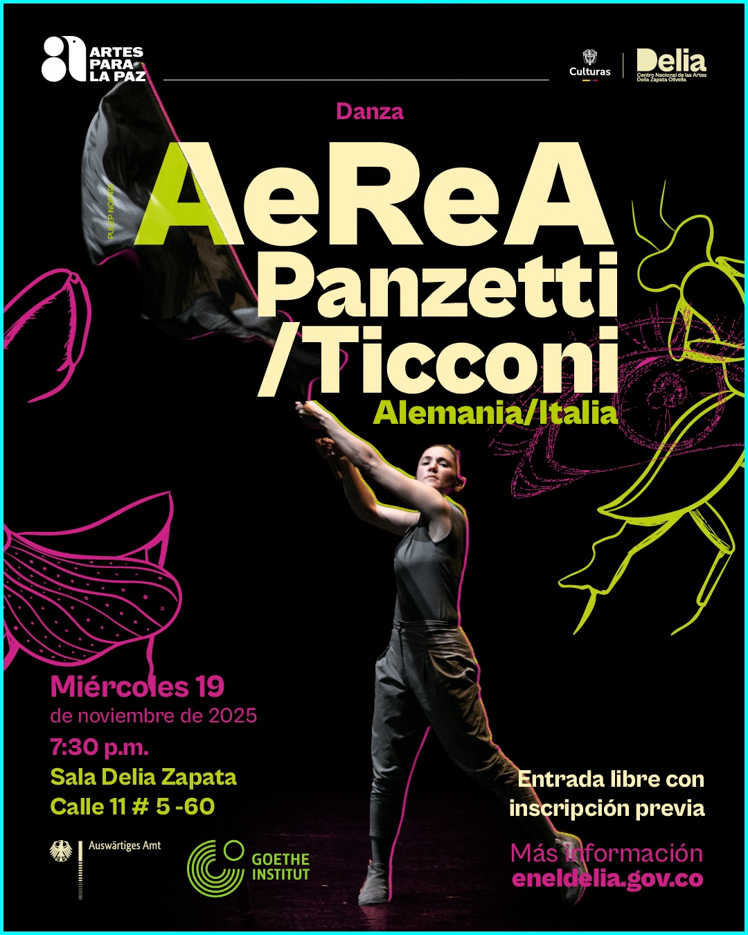 Por primera vez en Colombia, el Centro Nacional de las Artes presenta AeReA, una obra que ha recorrido los principales festivales de Europa y ha sido aclamada por su fuerza poética y su potencia visual.