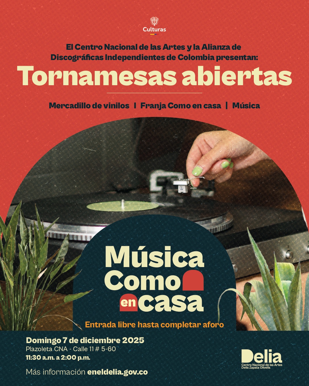 Te invitamos a disfrutar de la penúltima sesión del año de Tornamesas Abiertas de la franja Como en Casa, un espacio pensado para encontrarnos alrededor del sonido, la memoria y el coleccionismo musical.