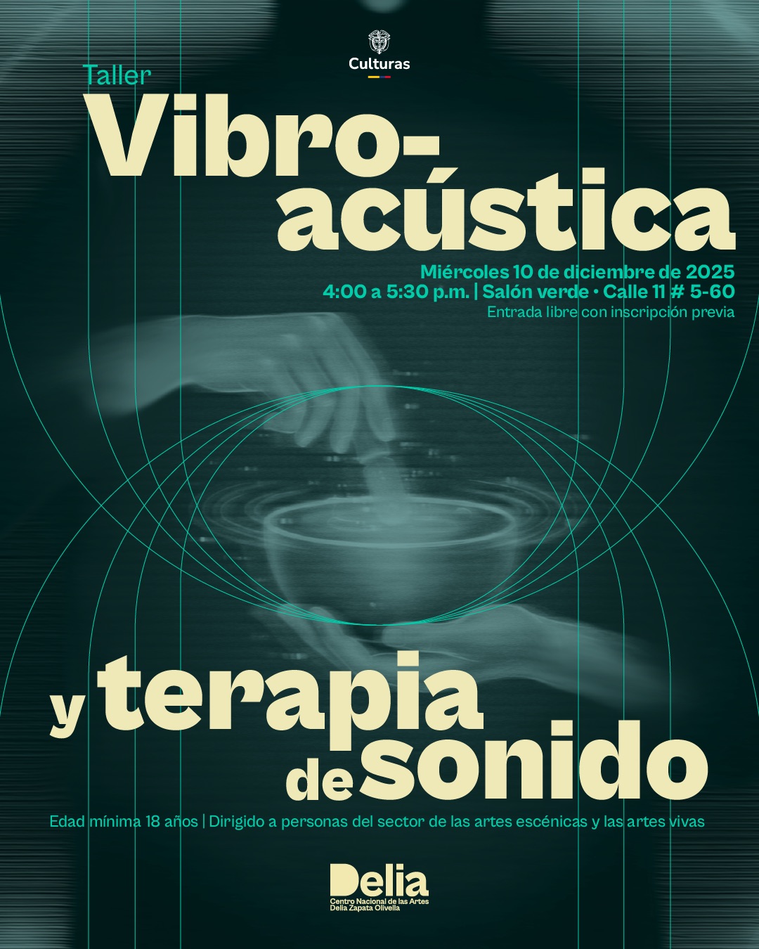 Este taller de musicoterapia se desarrolla en el marco del programa diálogos y experiencias culturales y busca ofrecer una experiencia accesible y respetuosa que acompañe procesos personales y colectivos desde el sonido.