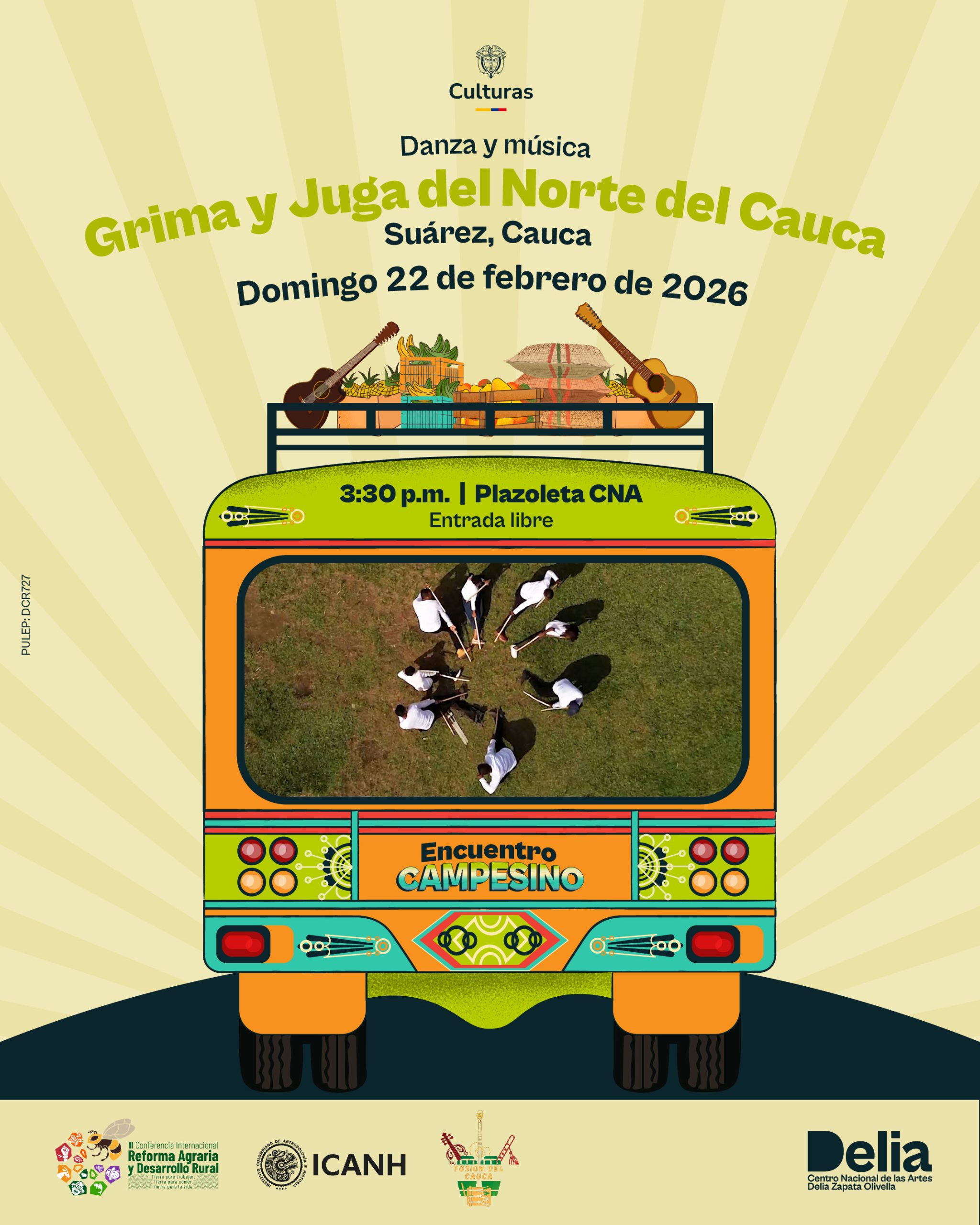 Desde el norte del Cauca, este proyecto de Grima y Juga nace del trabajo colectivo en el municipio de Suárez para poner en escena dos tradiciones ancestrales de los valles interandinos de la cuenca del río Suárez.
