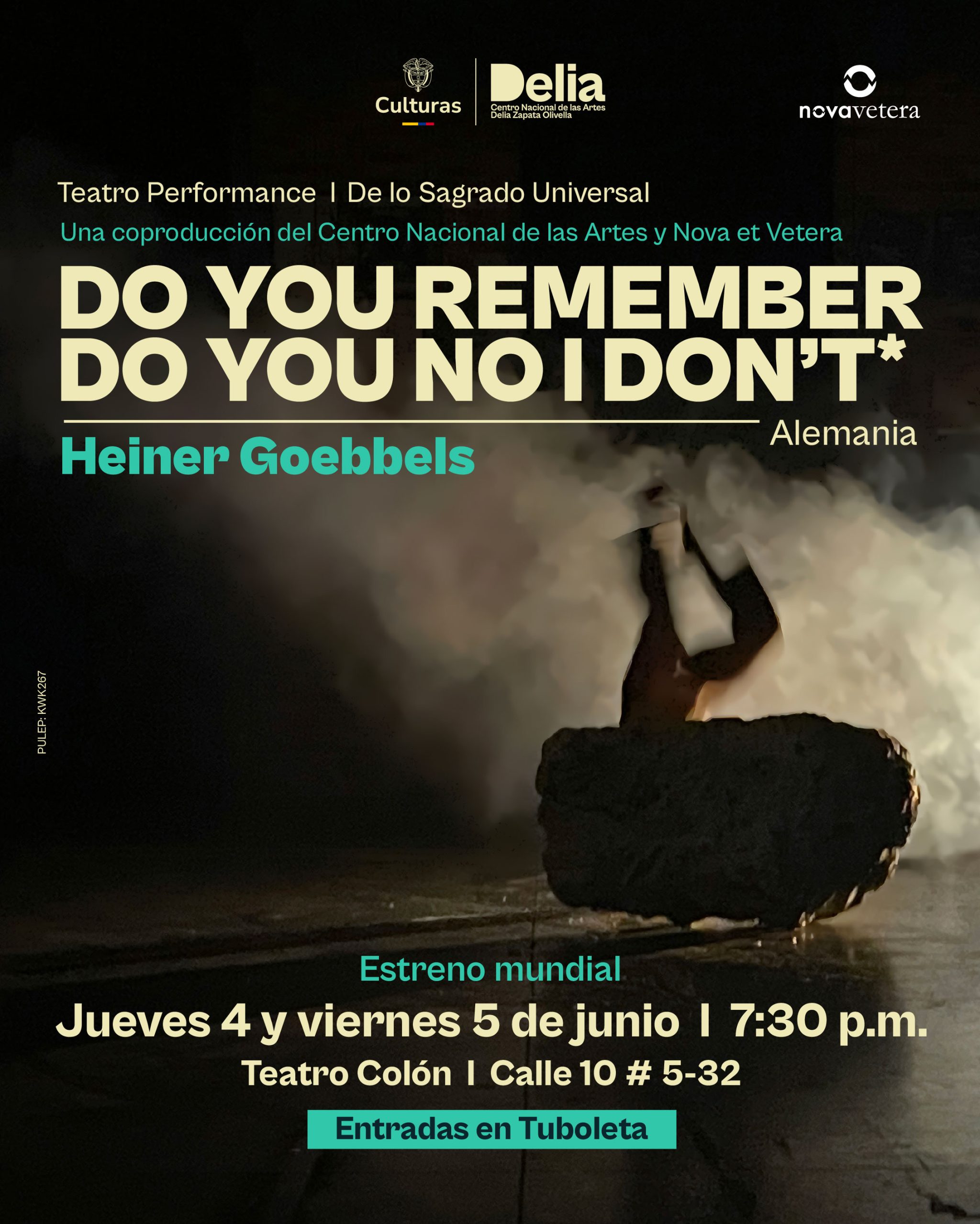 Este proyecto, enmarcado en el festival De lo Sagrado Universal, presenta una creación inédita de Heiner Goebbels para el Teatro Colón del Centro Nacional de las Artes Delia Zapata Olivella. La obra se concibe como una experiencia colectiva que explora la convivencia de contradicciones sin resolverlas, alejándose de narrativas lineales y certezas.