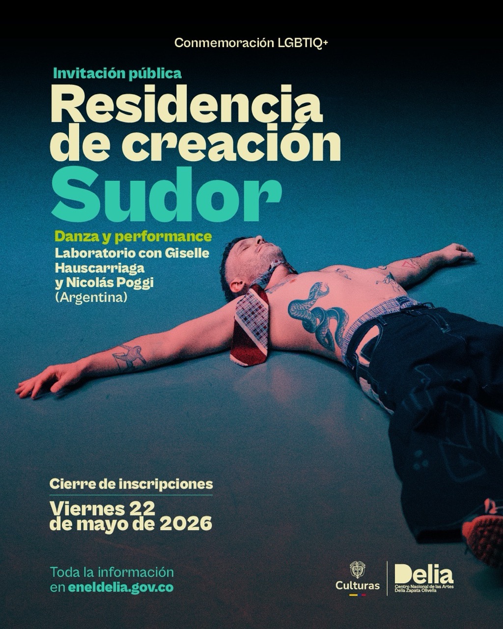 Invitación Pública – Residencias – Franja LGBTIQ+ – SUDOR –  Centro Nacional De Las Artes Delia Zapata Olivella (CNA)