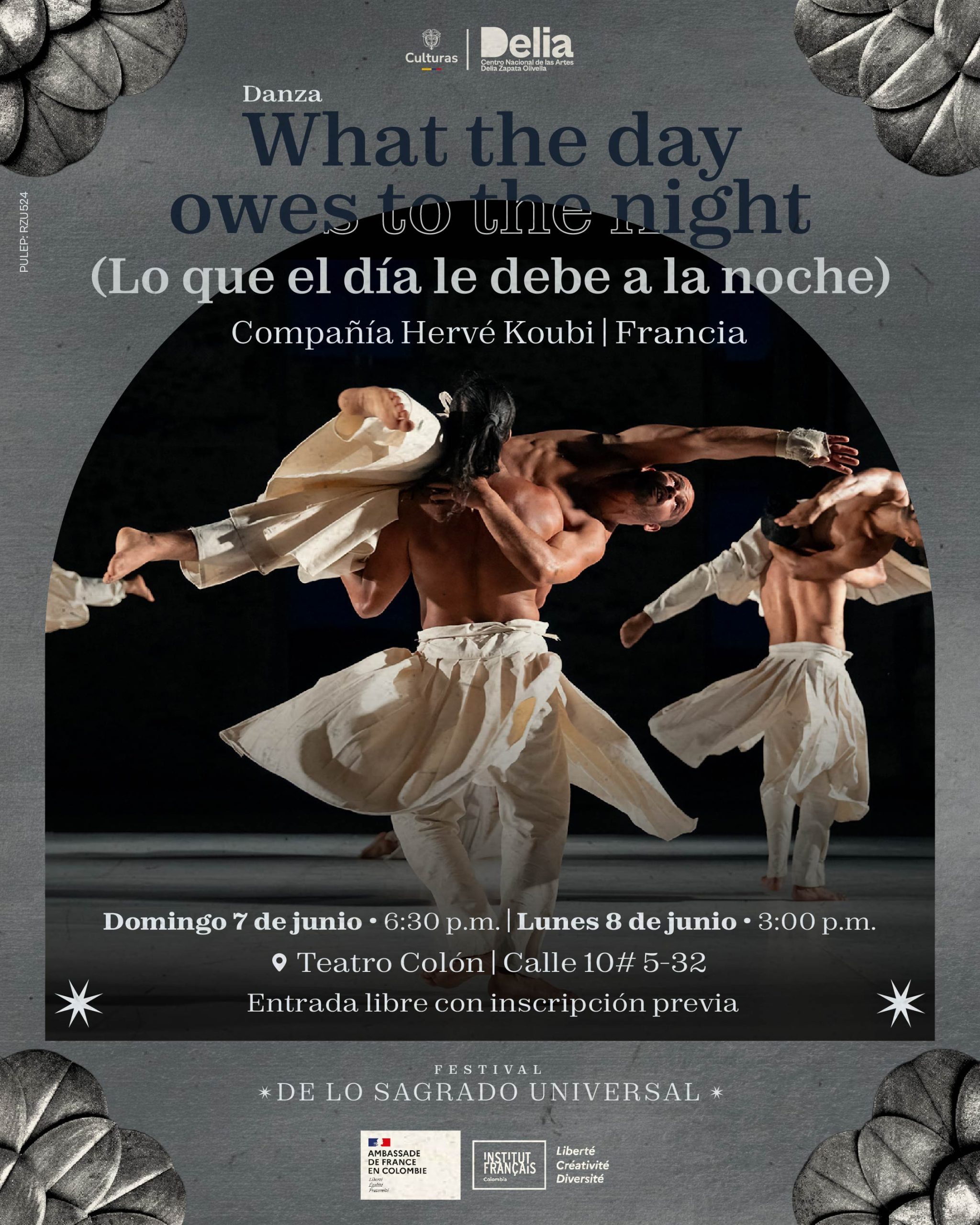 De Francia llega la Compañía Hervé Koubi con Lo que el día le debe a la noche, inspirada en la novela del escritor argelino Yasmina Khadra: una obra que combina danza contemporánea, capoeira y artes marciales en lo que The New York Times describió como «una creación de belleza poética».