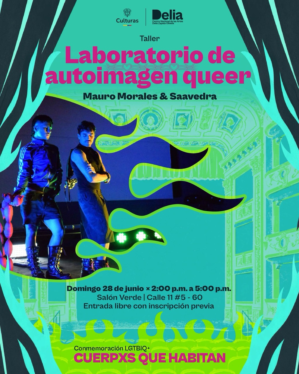 Este laboratorio propone una exploración performática alrededor de la vestimenta, la memoria y la construcción de autoimagen desde experiencias Queer y de disidencia de género.