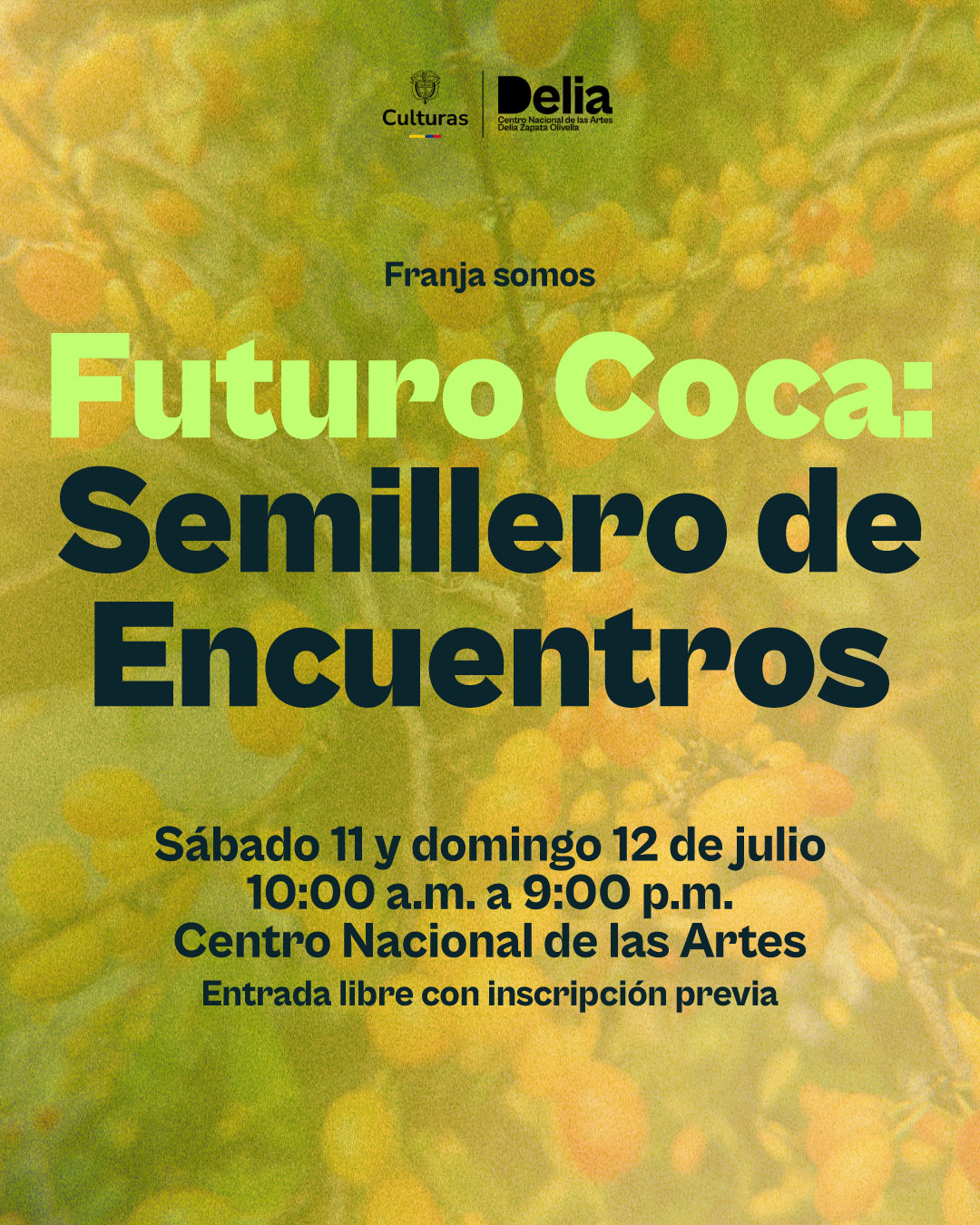 Llega por primera vez al Centro Nacional de las Artes Futuro Coca, un encuentro cultural, artístico y político que tiene como fin resignificar la hoja de coca como símbolo de dignidad, memoria, ancestralidad, conexión, oportunidad, innovación y colectividad.