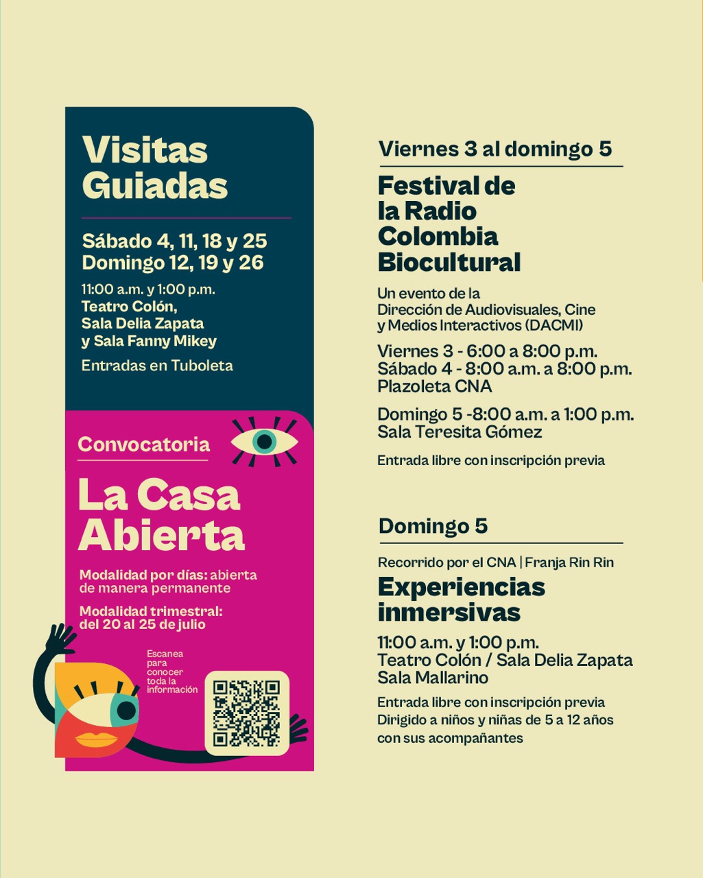 Programación Julio - 2026 Centro Nacional de las Artes - Teatro Colón