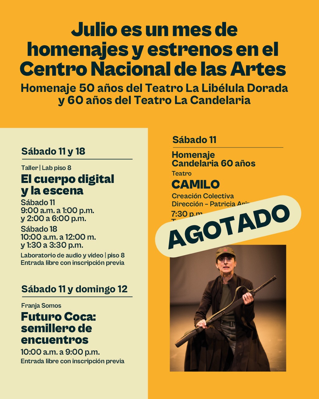 Programación Julio - 2026 Centro Nacional de las Artes - Teatro Colón