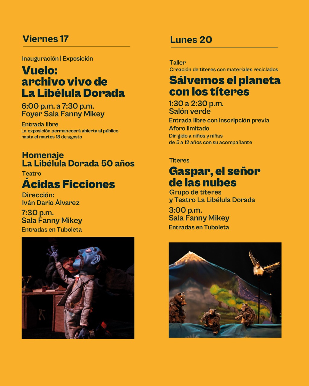 Programación Julio - 2026 Centro Nacional de las Artes - Teatro Colón