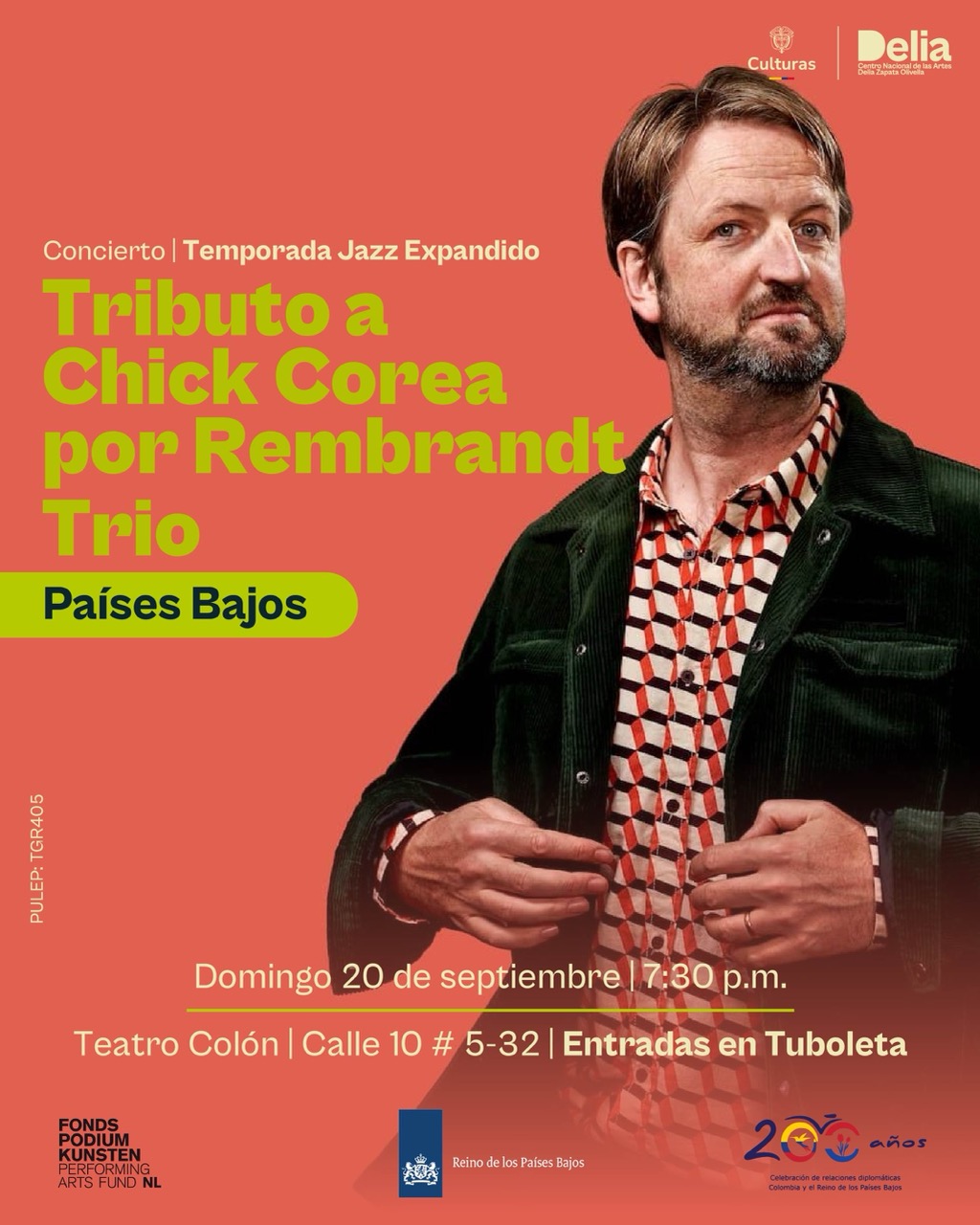 El Rembrandt Trio celebra su vigésimo aniversario en 2026 con un programa especial que rinde homenaje a Chick Corea. Liderado por el pianista y compositor neerlandés Rembrandt Frerichs, el trío presenta una interpretación contemporánea de las obras de Corea junto a composiciones nuevas del propio Frerichs.