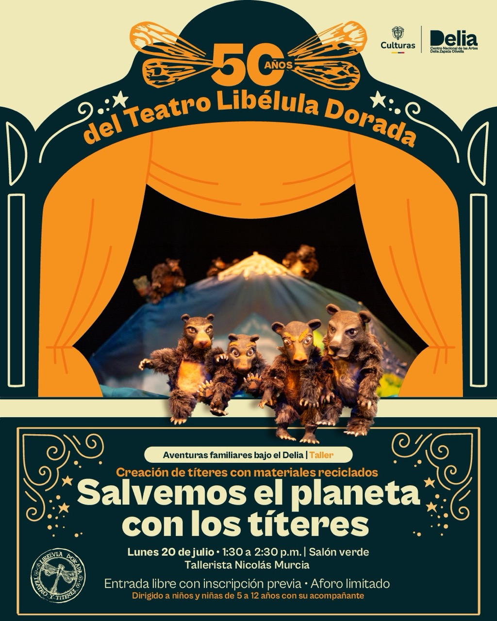 Aventuras familiares bajo el Delia Gaspar- Salvemos el planeta con los títeres