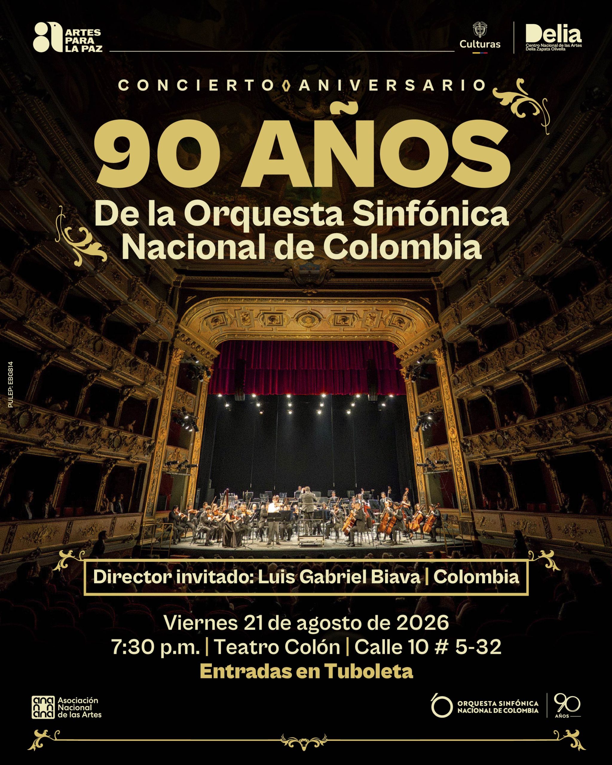 La Orquesta Sinfónica Nacional de Colombia conmemora sus 90 años de historia con un concierto de aniversario que celebra nueve décadas de excelencia artística, compromiso con el patrimonio musical y aporte al desarrollo cultural del país.