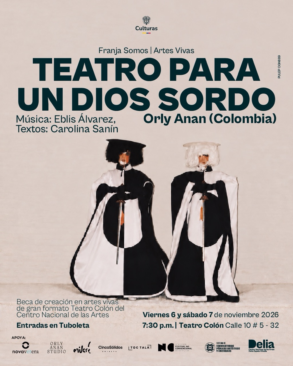 La artista Orly Anan presentará en el Teatro Colón del Centro Nacional de las Artes cuadros vivos, acciones performáticas y escenas que suceden simultáneamente entre el público, los balcones y el escenario, la obra propone una exploración sobre la fe, la comunicación y nuestra relación con lo desconocido.