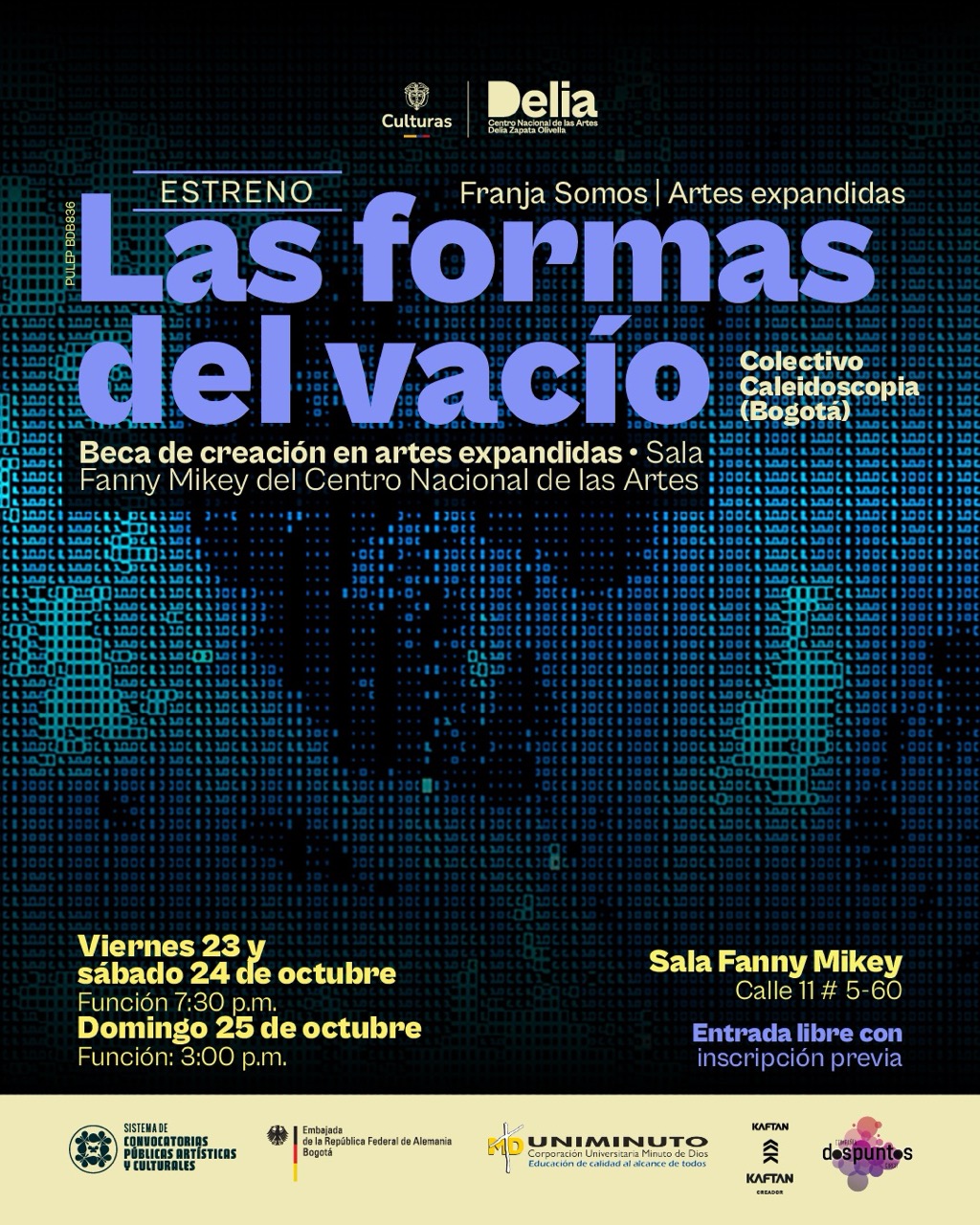 Las formas del vacío es una obra escénica que explora la identidad como una imagen en permanente transformación. presencia estable para convertirse en superficie sensible, expuesta a su propia duplicación y a la mirada de los otros.